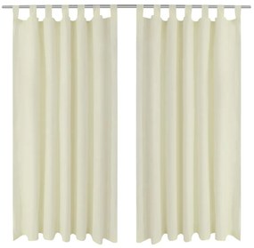 Tende İn Micro-raso Crema 2 Pz Con Occhielli 140 X 175 Cm /