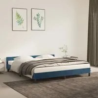 Giroletto con Testiera Blu Scuro 180x200 cm in Vellutocod mxl 95574