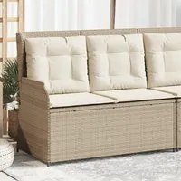 Panca Reclinabile da Giardino con Cuscini Beige in Polyrattan 368950