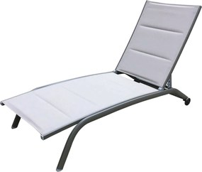 FELES - lettino da giardino impilabile in alluminio e textilene imbottito
