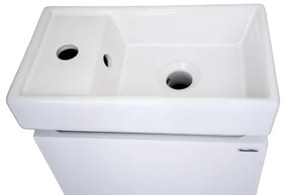 Mobile bagno sospeso 40 cm salvaspazio con lavabo e specchio bianco laccato