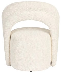 Poltrona color crema girevole con rivestimento in bouclé Seina – Dutchbone