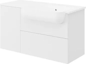 Mobile bagno sospeso con lavabo L 90 x H 50 x P 36.5 cm bianco, 1 anta 1 cassetto per vasca a destra Matrix
