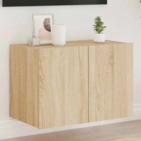 Mobile Tv A Parete Con Luci Led Rovere Sonoma 60x35x41 Cm /