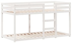 Letto a castello con tetto bianco 75x190 cm legno massello pino