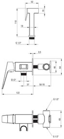 Deante BQL_N34M - Miscelatore per bidet incasso BLUR con doccetta, nero