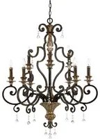 Lampadario Classico Marquette Acciaio Bronzo Heirloom 9 Luci E14