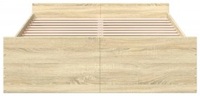 Giroletto cassetti rovere sonoma 135x190 cm legno multistrato