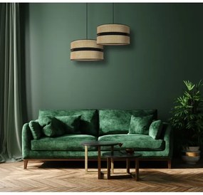 Duolla - Lampadario a sospensione con filo DUO 1xE27/15W/230V diametro 40 cm rattan/nero