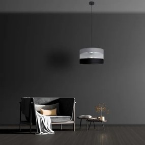 Lampadario a sospensione con filo HELEN 1xE27/15W/230V diametro 35 cm nero/grigio/argento