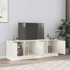 Mobili Tv 2 Pz Bianchi 67x39x44 Cm İn Acciaio /
