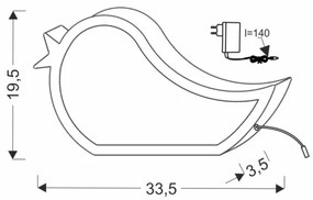 Lampada da tavolo LED per bambini BIRD LED/12W/230V rosa