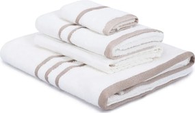 Asciugamani e teli da bagno in cotone bianco in un set di 4 pezzi Linda - Foutastic