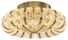 Plafoniera Da Soffitto Classico Retrò Acrilico Metallo Oro Lucido Led86W