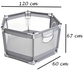 Recinto gioco 120 cm grigio