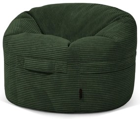 Pouf a sacco per bambini verde con rivestimento in velluto a coste Roll 80 – SLOWDOWN