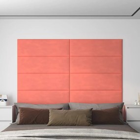 Pannelli Murali 12 Pz Rosa 90x30 Cm Velluto 3,24 M² /