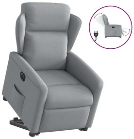 Poltrona Reclinante Alzapersona Elettrica Grigio Chiaro Tessuto /