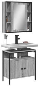 Set Mobili Da Bagno 2 Pz Grigio Sonoma İn Legno Multistrato /