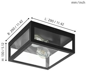 Eglo 99122 - Plafoniera da bagno AMEZOLA 2xE27/40W/230V