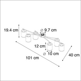 Plafoniera moderna nera 6 luci - Lofty