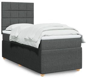 Giroletto A Molle Con Materasso Grigio Scuro 100x200 Cm Tessuto /