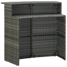 Set bar da giardino 3 pz con cuscini grigio