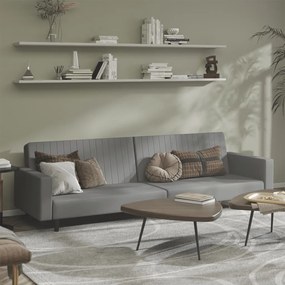 Divano Letto A 2 Posti Grigio Chiaro İn Velluto /