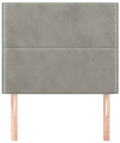 Testiere 2 pz grigio chiaro 100x5x78/88 cm in velluto