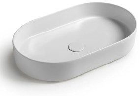 Lavabo da appoggio ovale 60 in ceramica bianco opaco   Epsilon