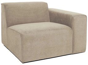 Modulo divano in velluto a coste beige (angolo destro) Sting - Scandic