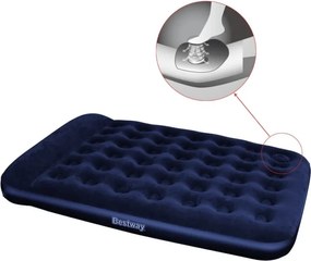 Letto Gonfiabile Floccato Pompa Pedale Integrato 203x152x28 cm Bestway