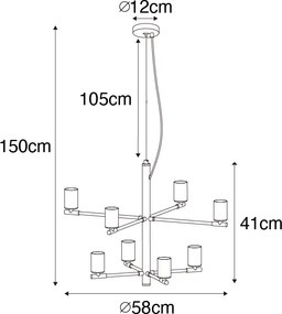 Lampada a sospensione moderna nera 8 luci - Osprey