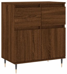 Credenza Rovere Marrone 60x35x70 cm in Legno Multistrato