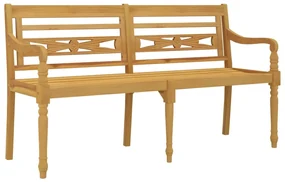 Panchina batavia cuscino antracite 150 cm legno massello teak