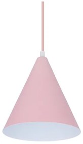 Lampadario a sospensione con filo VOSS 1xE27/40W/230V rosa/bianco