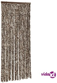 vidaXL Zanzariera Marrone e Bianco 56x185 cm Ciniglia