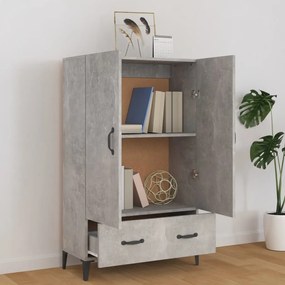 Credenza grigio cemento 70x31x115 cm in legno multistrato