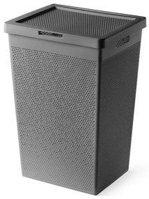 Cesta portabiancheria 65 lt grigia in plastica riciclata