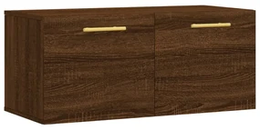 Mobile a parete rovere marrone 80x36,5x35 cm legno multistrato