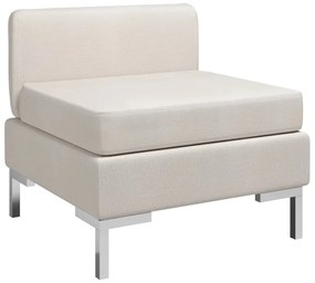 Divano Centrale Modulare Con Cuscino İn Tessuto Crema /