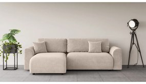 Divano angolare beige allungabile (con composizione variabile) Lorine – Ropez