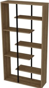 Libreria A Parete Effetto Legno 90x29,5xh173,2 Cm Design Moderno Presto Rovere E Nero