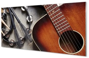 Quadro vetro Bastoncini per microfono da chitarra 100x50 cm