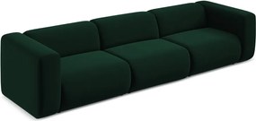 Divano verde scuro con rivestimento in velluto 319 cm Ekahi – Makamii