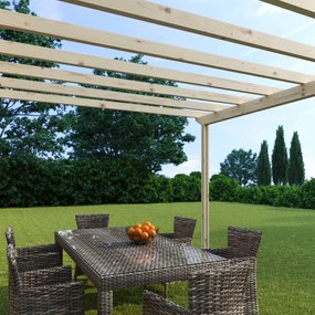 Pergola Eagle in legno struttura marrone L 594 x P 417.6 x H 268 cm