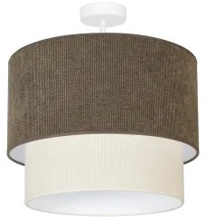 Duolla - Lampadario a plafone CORDUROY 1xE27/15W/230V diametro 40 cm marrone/color crema