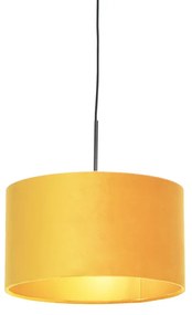 Lampada sospensione velluto giallo 35 cm - COMBI