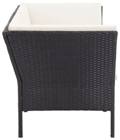 Set Divani da Giardino 8 pz con Cuscini in Polyrattan Nero