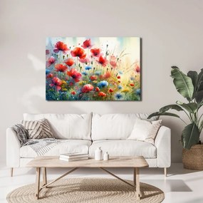 Quadro su tela – Papaveri rossi e fiordalisi blu